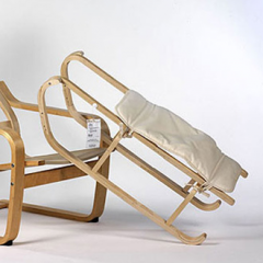 Kieren Jones IKEA hack - Poang chair sled